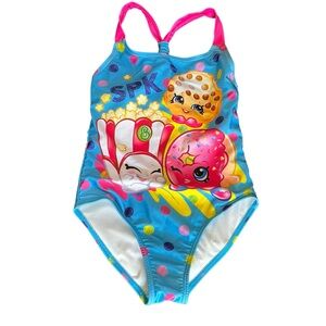 Shopkins Character Graphic Swimsuit Girls Size S